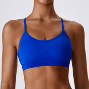 Seamless Knitted Yoga Straps Cross Motion Workout Bra