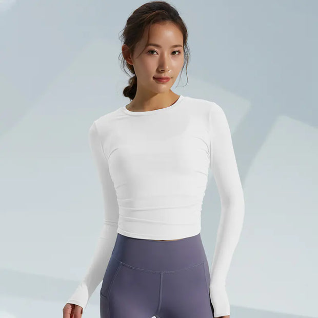 Breathable Quick-drying Long-sleeve Yoga Top for Women