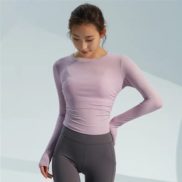 Breathable Quick-drying Long-sleeve Yoga Top for Women