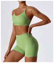 Seamless Knitted Yoga Straps Cross Motion Workout Bra