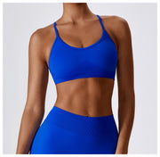 Seamless Knitted Yoga Straps Cross Motion Workout Bra