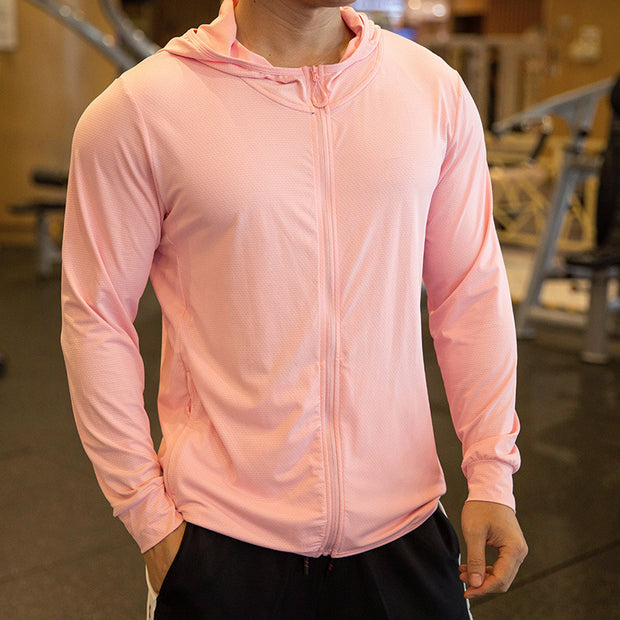 Sunscreen Men's Thin Sports Fitness Jacket Track And Field Training Suit