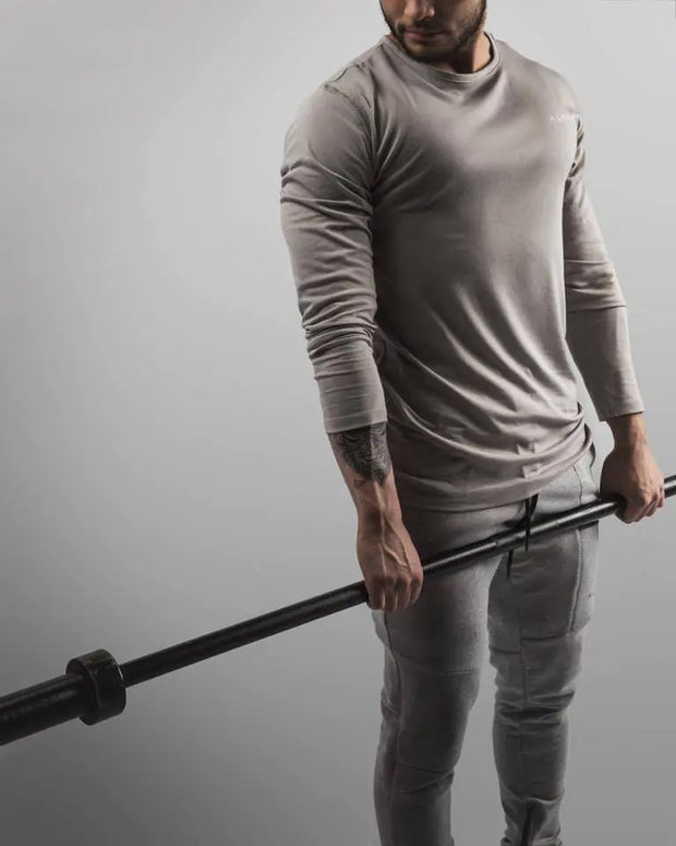 Men's Cotton Stretch Long Sleeve Fitness T-Shirt