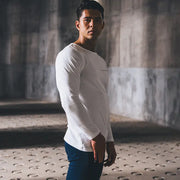 Men's Cotton Stretch Long Sleeve Fitness T-Shirt