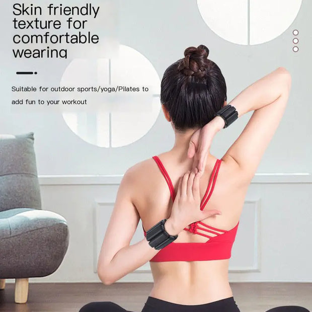 Silicone Weighted Fitness Wrist Bands 1-2lbs Pink/Blue/Black/Grey