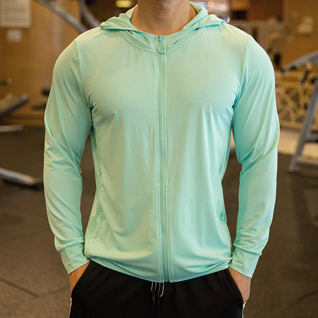 Sunscreen Men's Thin Sports Fitness Jacket Track And Field Training Suit