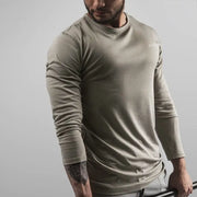 Men's Cotton Stretch Long Sleeve Fitness T-Shirt