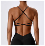 Seamless Knitted Yoga Straps Cross Motion Workout Bra
