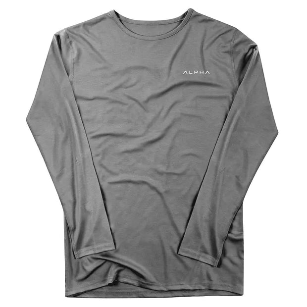 Men's Cotton Stretch Long Sleeve Fitness T-Shirt
